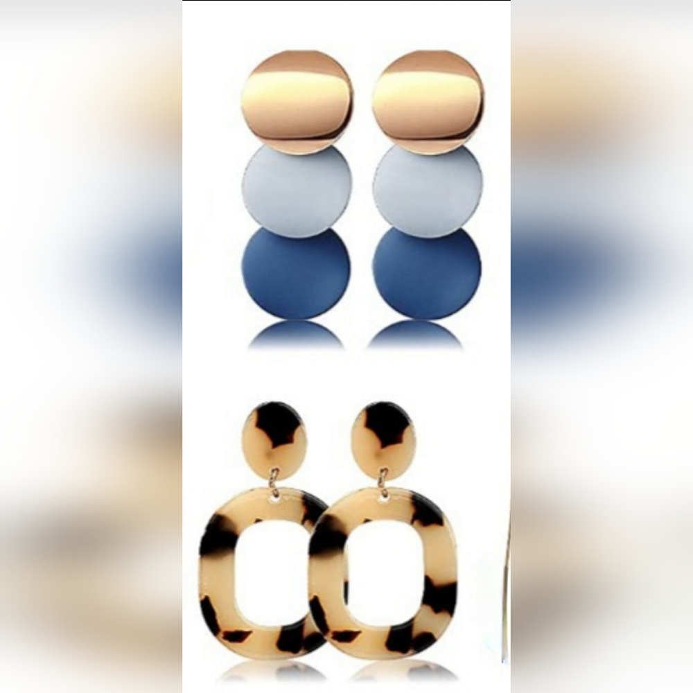 2 pairs NWOT Statement Dangling Earrings